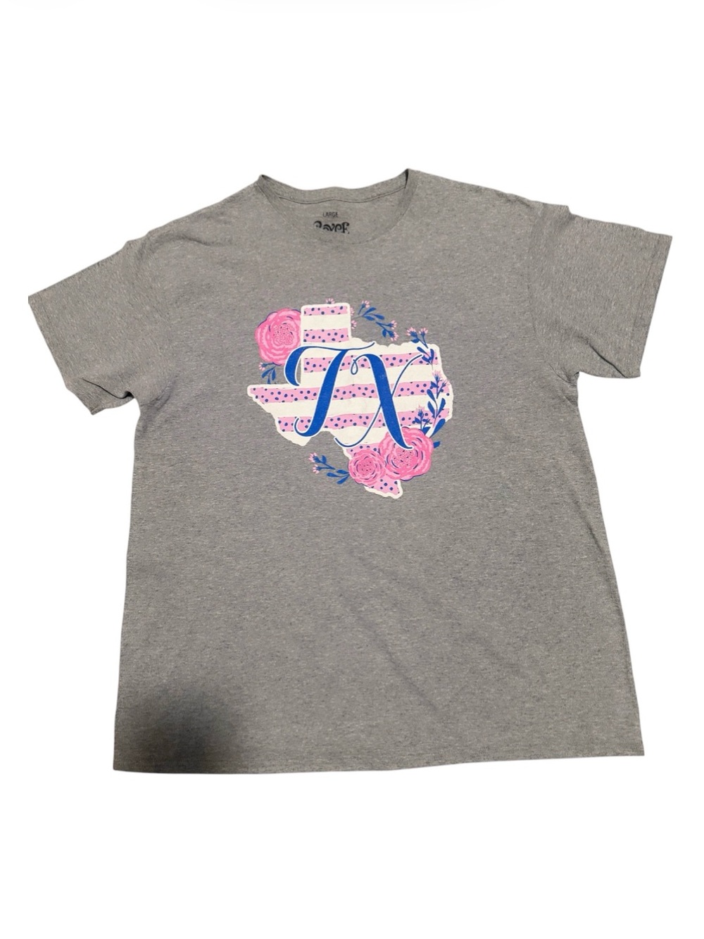 Gray Texas Floral Monogram Tee